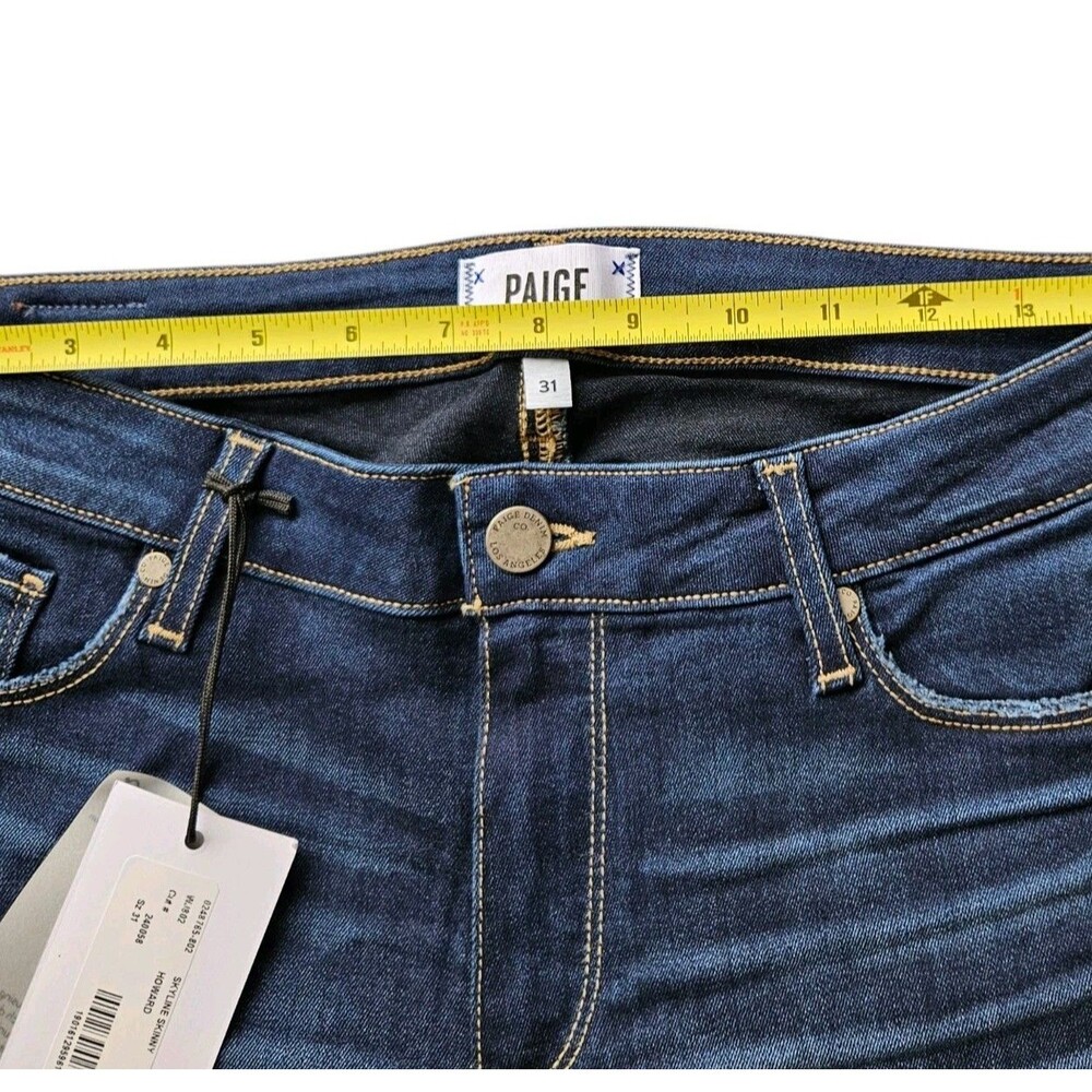 Paige Skyline Skinny Jeans Women's Size 31 Medium Wash Mid Rise Stretch Denim - Picture 8 of 11